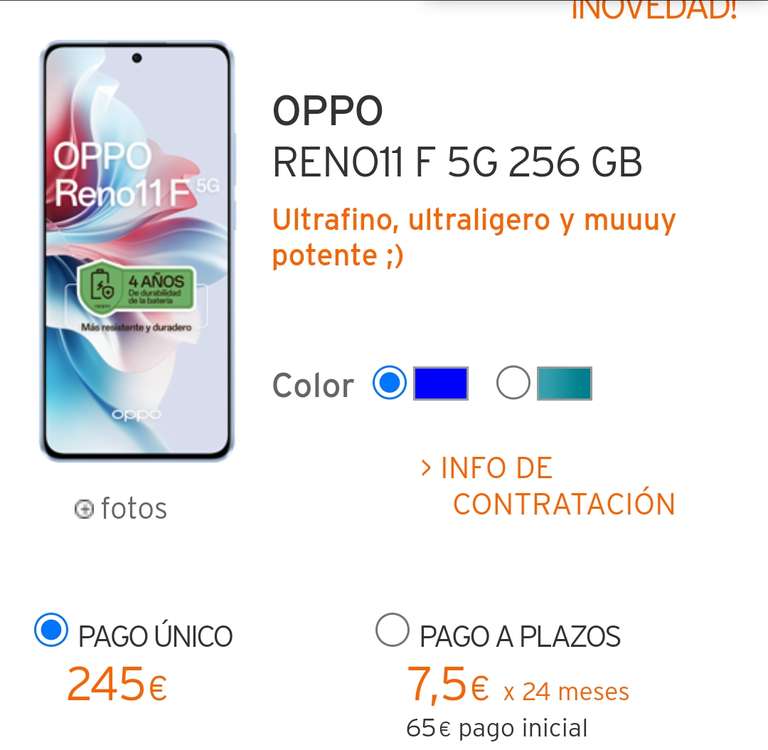 OPPO RENO11 F 5G 256 GB