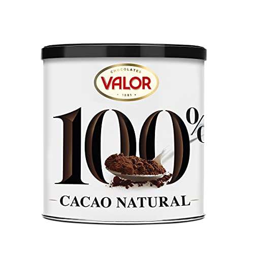 2 x Valor - Cacao puro natural 100%, soluble en polvo. Sin Azúcares Añadidos. Sin glúten. Solo un ingrediente - 250 gramos [Unidad 2'76€]