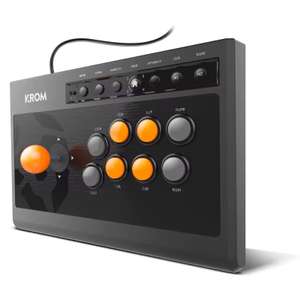 KROM KUMITE - Gamepad Arcade Multiplataforma, Fighting Stick, compatible PC, PS3, PS4 y XBOX One