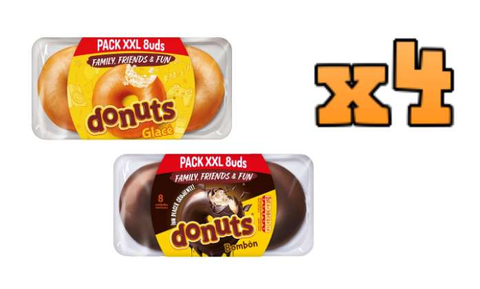 4 packs XXL Donuts glacé/bombón (combinar al gusto)