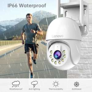 Lenovo 3MP 5MP PTZ WIFI Cámara IP Audio CCTV Vigilancia Hogar inteligente Exterior 4X Zoom digital Color Visión nocturna a prueba de agua