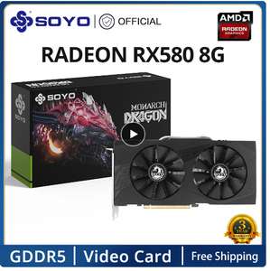SOYO-tarjeta gráfica AMD Radeon RX580, 8G, GDDR5