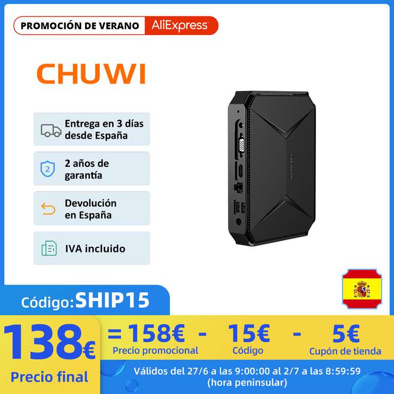 CHUWI Herobox Mini PC Intel Celeron J4125 WIN 10, 8G +256ssd