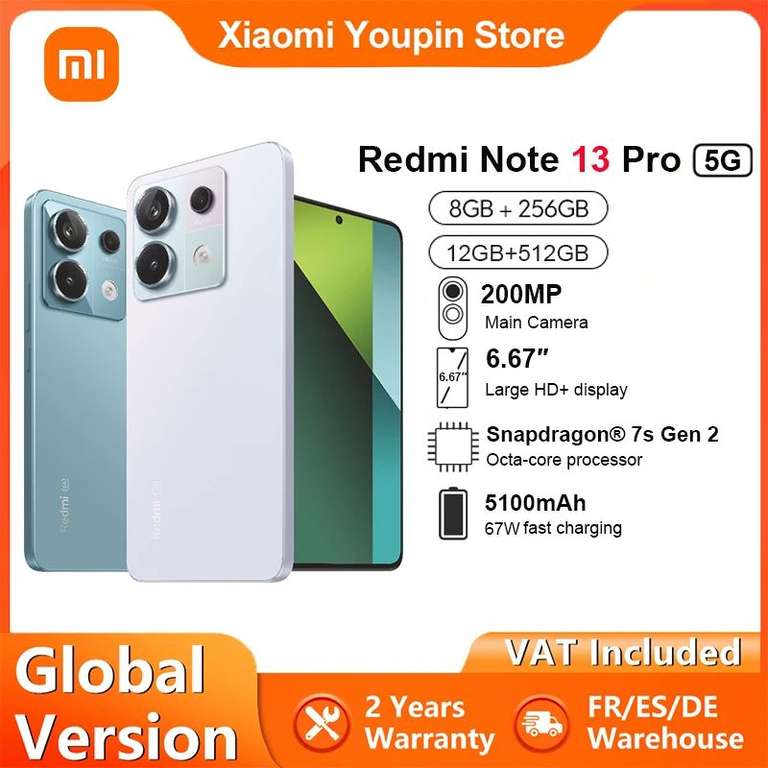 Smartphone Xiaomi Redmi Note 13 Pro NFC 8GB/ 256GB/ 6.67″/ 5G/ Púrpura –  Xiaomi Total