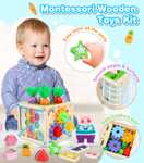 COOLJOYA Juguetes Montessori 2 3 4 Años | 6-IN-1 Cubo de Actividades | Acción de Gracias Navidad para Bebés Niño Niña