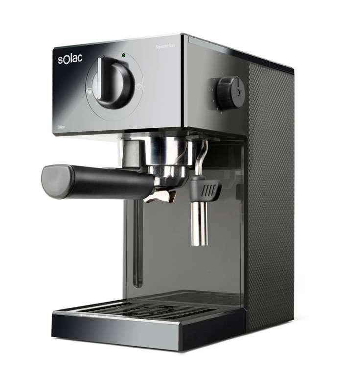 Solac - Cafetera Espresso Squissita Easy Graphite CE4502 o Naranja CE4503 de 1050W y 20 Bar de presión