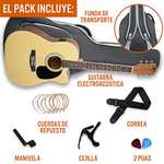 3rd Avenue Pack de guitarra electroacústica premium de tamaño estándar con cortadura y tapa anterior de abeto en color natural