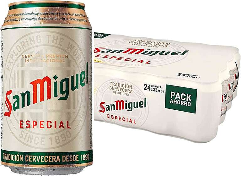 San Miguel Especial Cerveza Premium Lager, Pack de 24 Latas x 33cl
