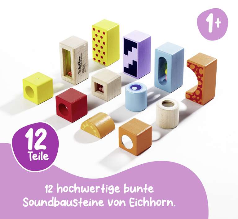 Eichhorn - Bloques de madera de colores con sonidos