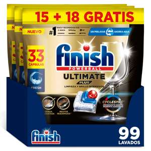 Finish Ultimate Plus 99 Pastillas para lavavajillas, Formato 3x 33 Uds