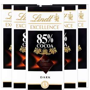 5 tabletas de chocolate negro LINDT 85% (100g/tableta)