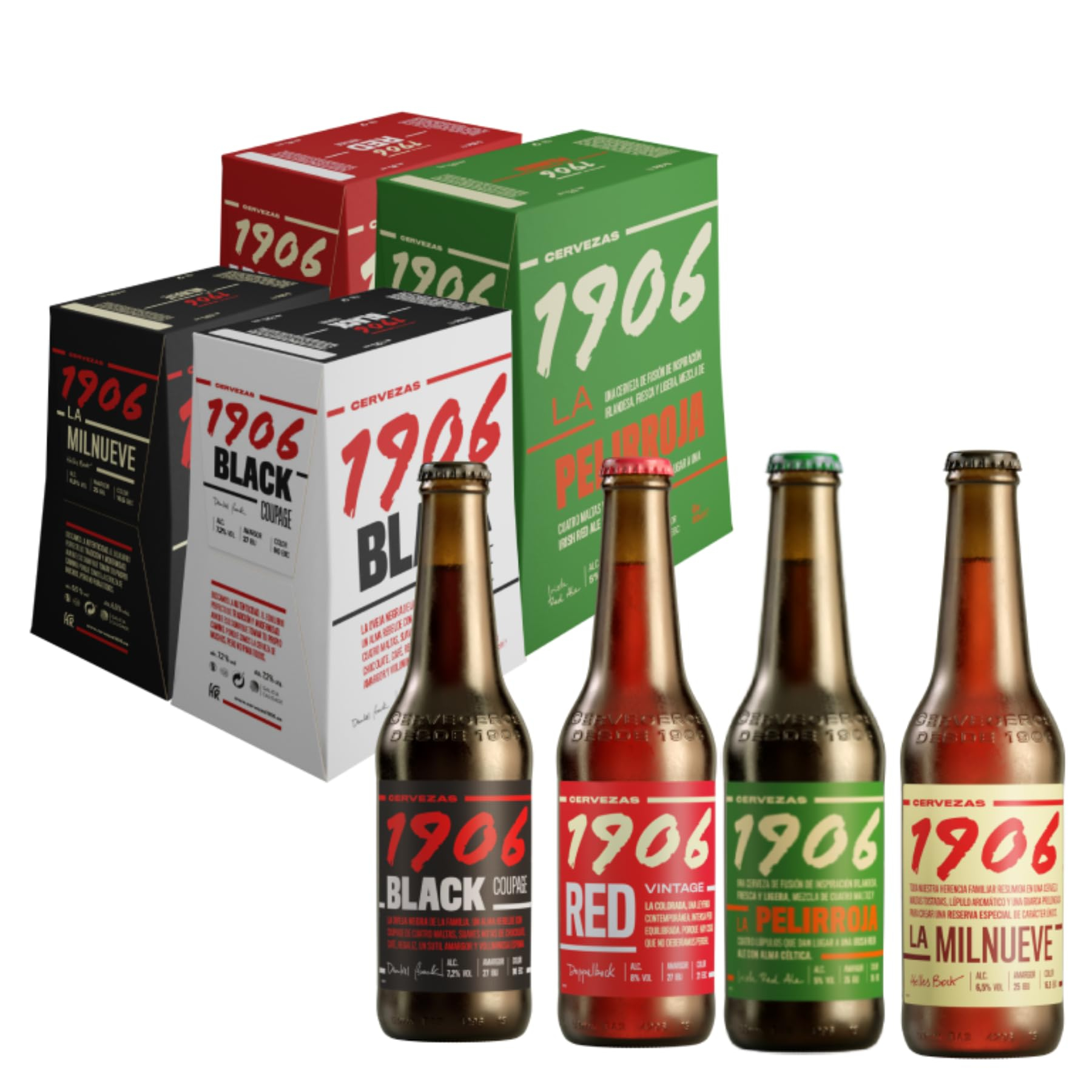 1906 - Familia, Cervezas Pack Combinado, 24 Botellas x 33 cl