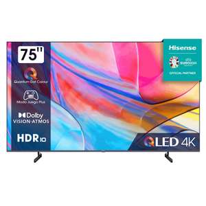 TV QLED 75" - Hisense 75A7KQ, UHD 4K, Quantum Dot Colour, Dolby Vision&Atmos, Modo Juego Plus, Negro