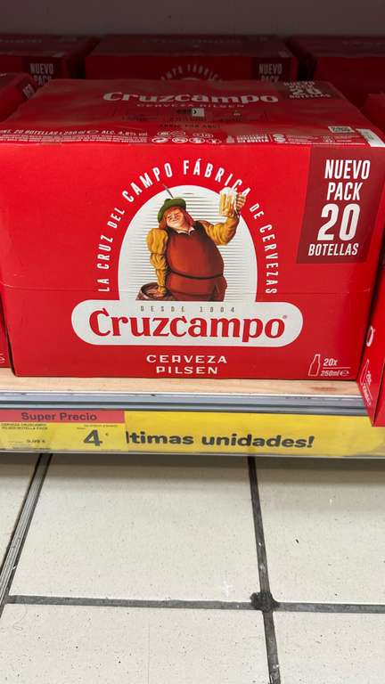 20 botellines de Cruzcampo Carrefour Erandio
