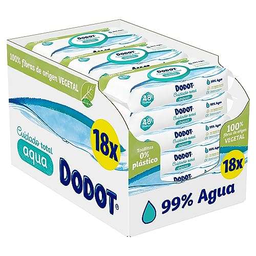 18 x Pack Dodot Toallitas Pure 99% aqua