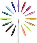 BIC Cristal Fun - Bolígrafos de punta ancha (1.6 mm), Caja de 20 unidades, color morado, rosa, verde lima y turquesa