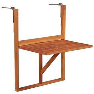 Mesa para balcón de madera de acacia maciza vidaXL, Marrón