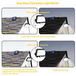 Luz Led Solar Exterior con Sensor de Movimiento, 3 modos