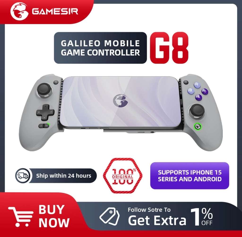 GameSir G8 Galileo Tipo-C driver móvil para juegos Android y iPhone Serie  15 (USB-C) : : Electrónicos