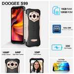 DOOGEE S99 [2023] Movil Resistente Agua y Golpes, 15GB+128GB, Cámara 108MP+Visión Nocturna 64MP, 6000mAh Batería 33W, 6.3”FHD, Android 12
