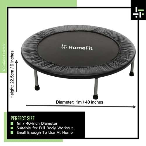 HomeFit - Mini trampolín de fitness reboteador – 1 metro de diámetro