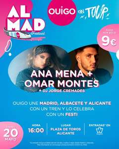 Concierto y viaje a Alicante por 9 € OUIGO ALMAD Festival