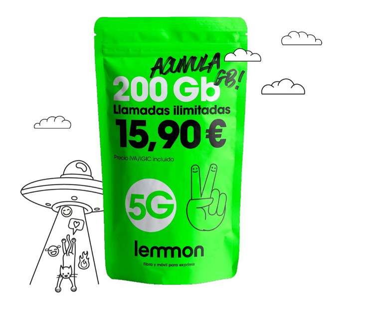 Lemmon: 20GB y llamadas ilimitadas por 6,90€/100GB=12.90€/200GB=15.90 Mes.