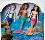 Mattel Disney La Sirenita Pack 3 hermanas Muñecas sirenas con pelo largo