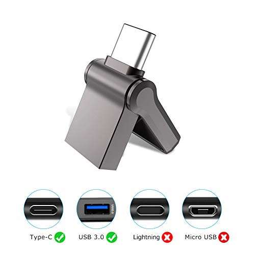 KEXIN 32GB - Memoria USB Tipo C y USB 3.0 OTG, 2 en 1 para Portátil, Teléfono y Otras Dispositivos USB o Tipo C, Resistente al agua