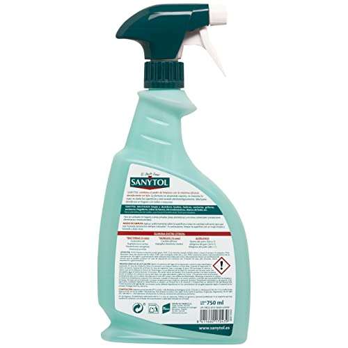 Sanytol - Limpiador Desinfectante Multiusos, Perfume Manzana - Pack de 4 x 750 Ml = 3L [2'30€/ud]