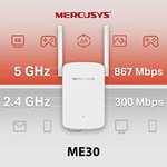 MERCUSYS - ME30 AC1200 Repetidor wifi, 5 GHz & 2.4 GHz, 2 Antenas Externas, 10/100Mbps Puerto,