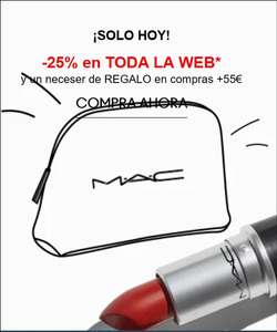 25% en toda la web de MAC ¡solo 48h! + 20% en 1ª compra al registrarse.