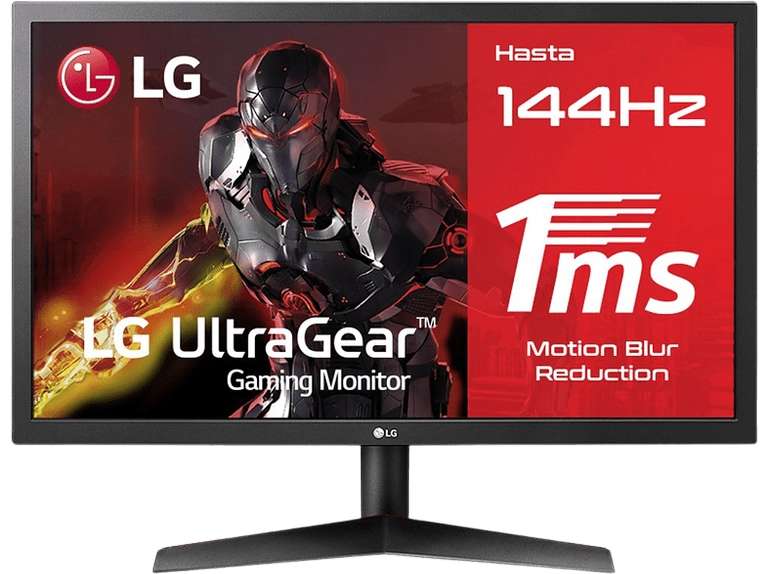 Monitor gaming - LG UltraGear 24GL600F-B, 23.6" Full HD, 16:9, 1 ms, 144 Hz, FreeSync, Negro