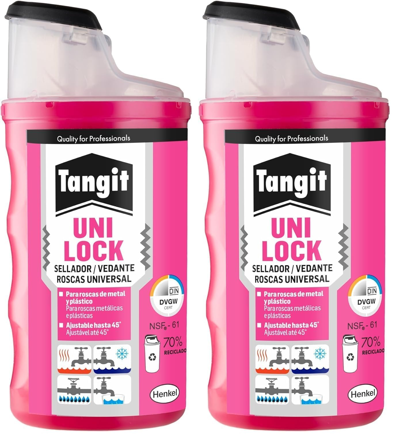 Tangit Uni-Lock, sellador universal para roscas, sellador para tuberías de plástico y metal de máx. 6 pulgadas