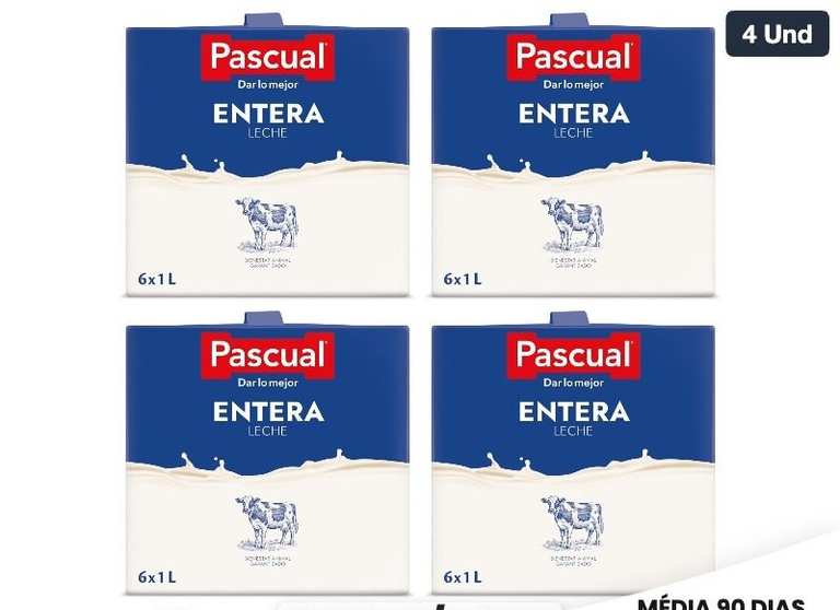 Imagen de 4x Leche Pascual – Leche Entera –