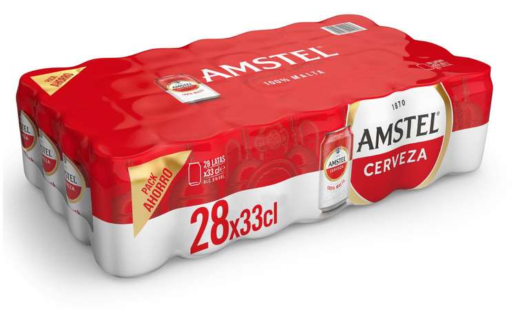 Cerveza Amstel pack 28 latas 33 cl. (0,345€/ud)