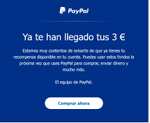 Paypal 3€ gratis en cuentas seleccionadas