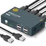 KVM HDMI Switch USB 2 Puertos 4K, USB2.0, 4K@30Hz