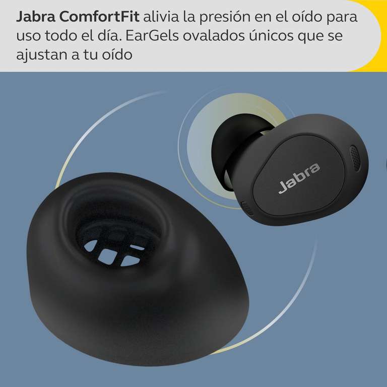 Jabra Elite 10 Inalámbricos Bluetooth Intrauditivos con Cancelación Activa de Ruido Advance, 6 Micrófonos Integrados, y Sonido Dolby Atmos