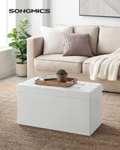 Puff Almancenaje, Banco Almacenaje, Banco con Tapa Plegable, Capacidad de 89 L, con Asiento Acolchado, 38 x 76 x 38 cm