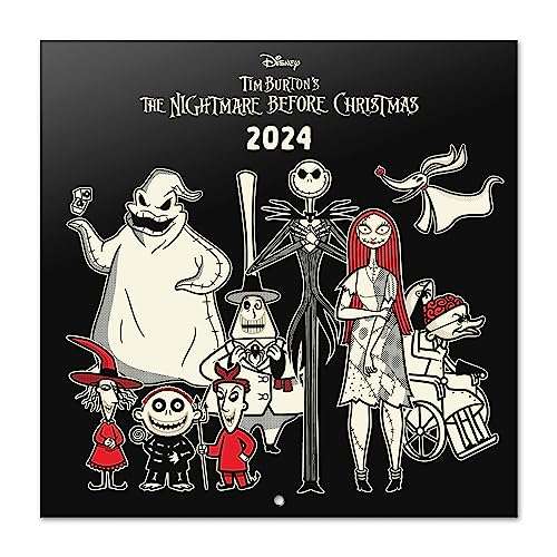 Calendario 2024 pared Disney Pesadilla Antes de Navidad Planificador mensual 30x30 cm