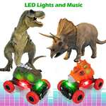 joylink Coche de Juguete de Dinosaurio con Luces LED y Sonido Realista