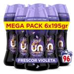 LENOR UNstoppables Perlas de Perfume para la Ropa, 96 Lavados (6 x 195g), Suavizante con Fragancia Violeta Fresca, Potenciador de Frescor