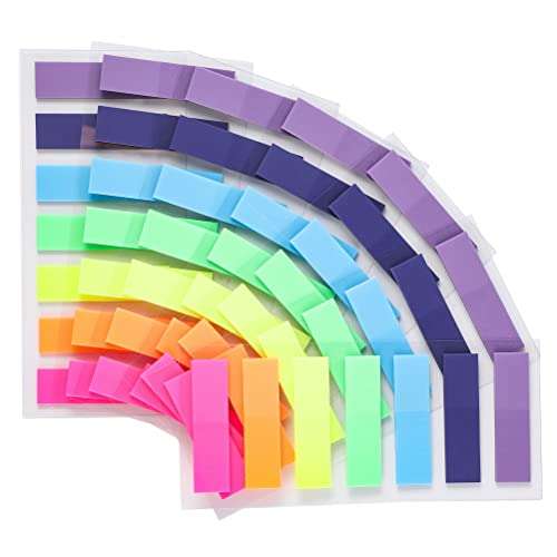 980 notas autoadhesivas, pestañas de índice, marcapáginas, reciclables y de color, 7 conjuntos, 7 colores, 12 x 45 mm