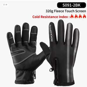 ROCKBROS-guantes de esquí para pantalla táctil, térmicos de invierno A prueba de viento, cálidos