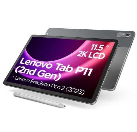 Lenovo Tab P11 (2nd Gen) - 11.5" IPS 2K (2000x1200), MediaTek Helio G99, 4GB RAM, 128GB ROM, Wi-Fi 6E, 7500 mAh, Gris + Precision Pen 2