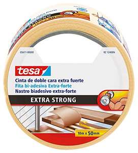 Tesa Cinta doble cara Extra fuerte 10m x 50mm beige, Standard