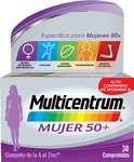 MULTICENTRUM Mujer 50+, Complemento Alimenticio Multivitamínico y Multimineral, Postmenopausia, Sin Gluten, 30 Comprimidos
