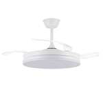 Ventilador de techo motor DC 6 velocidades, con SMART APP Tecnología Led 72W sistema CCT 7920 Lúmenes, Control remoto con temporizador