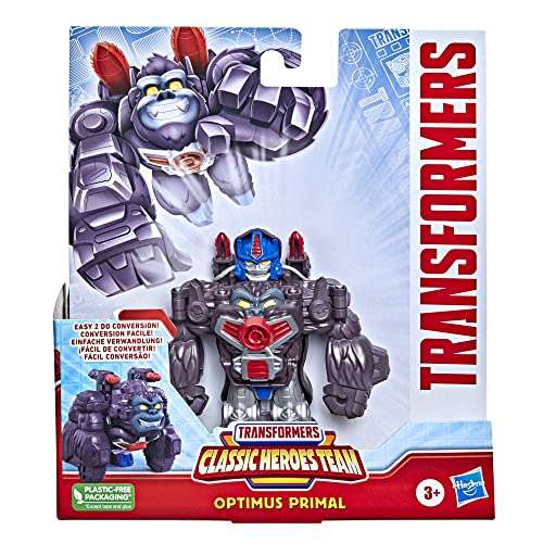 Transformers Classic Heroes Team Optimus Primal-Figura Convertible de 11 cm